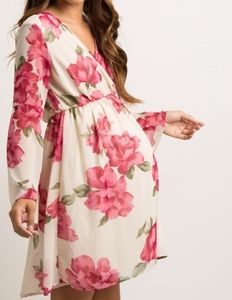 Pinkblush | Dresses | Pinkblush Floral Chiffon Wrap Maternity Dress ...